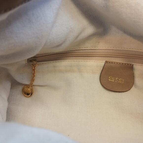 Authentic GUCCI Bamboo Leather Shoulder/Hand Bag Leather Brown Gold MSRP $1750 - Picture 12 of 16